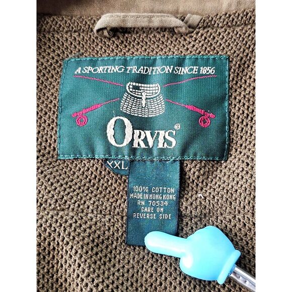 Orvis Safari Vest Size XXL Men‎ Tan Canvas Hunting Mesh Vented Fishing Utility - Picture 8 of 10